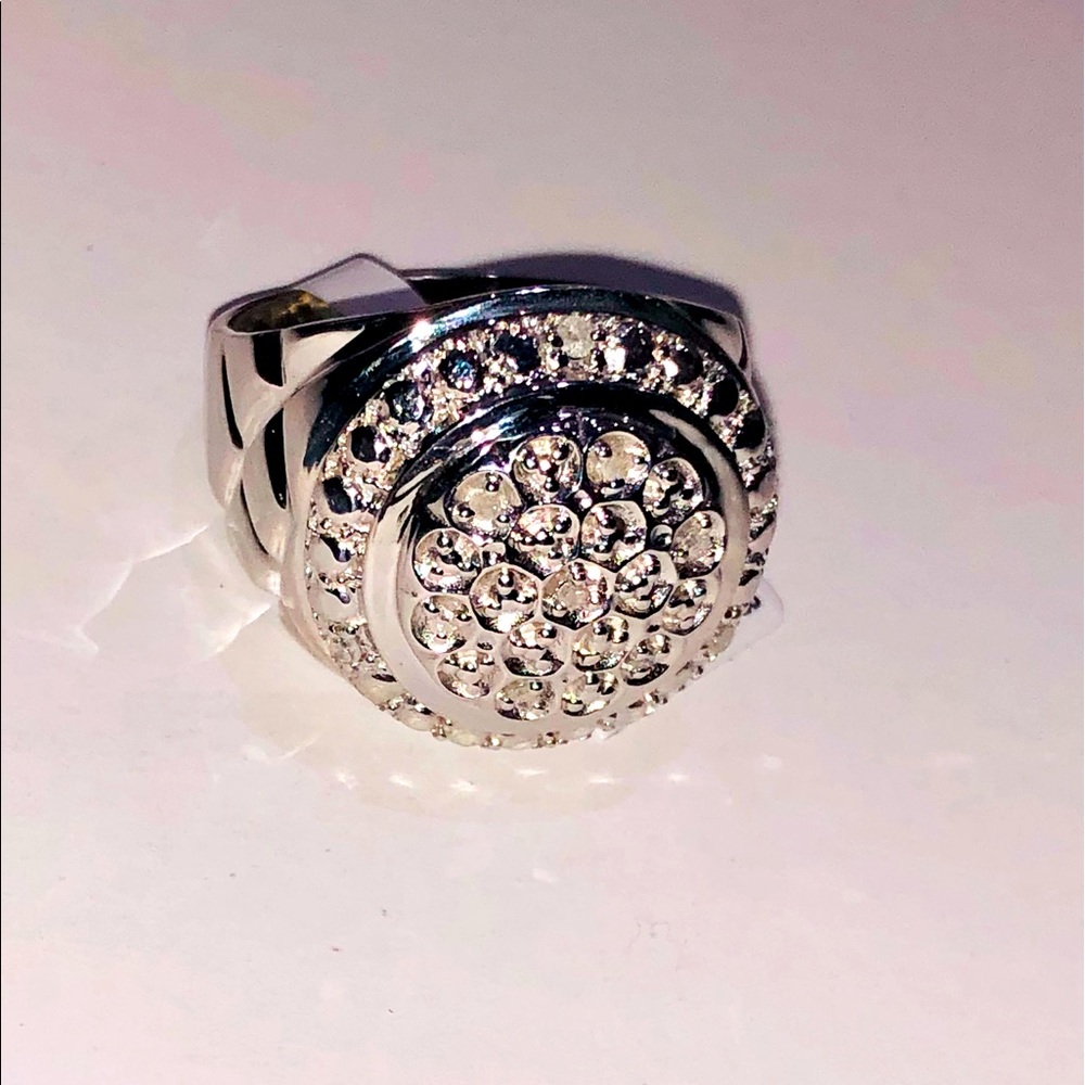 10k white gold vermeil Real diamond men ring not CZ not moissanite best gift WOW